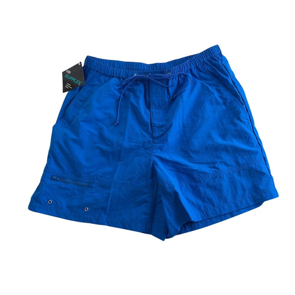 Eddie Bauer Mens Swim Shorts‎ Large Blue Nylon 6" Inseam Elastic Waist Unlined